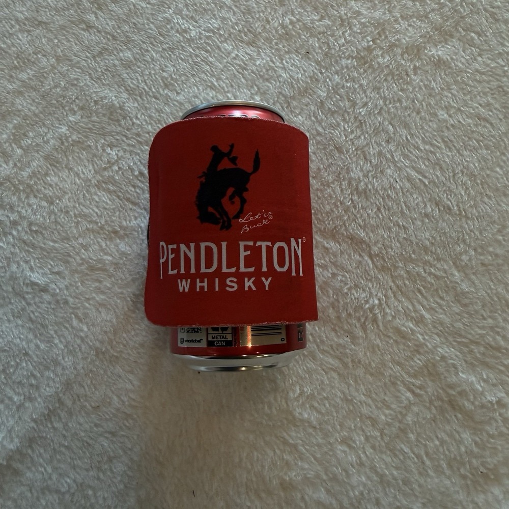 Pendleton Whiskey Slap Wrap Beer Koozie Can Holder Cozy Neoprene Buck Western